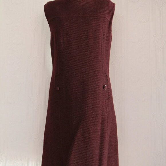 60's suit tweed coat and dress jumper burgundy purple tweed size 10 modern - Picture 6 of 7